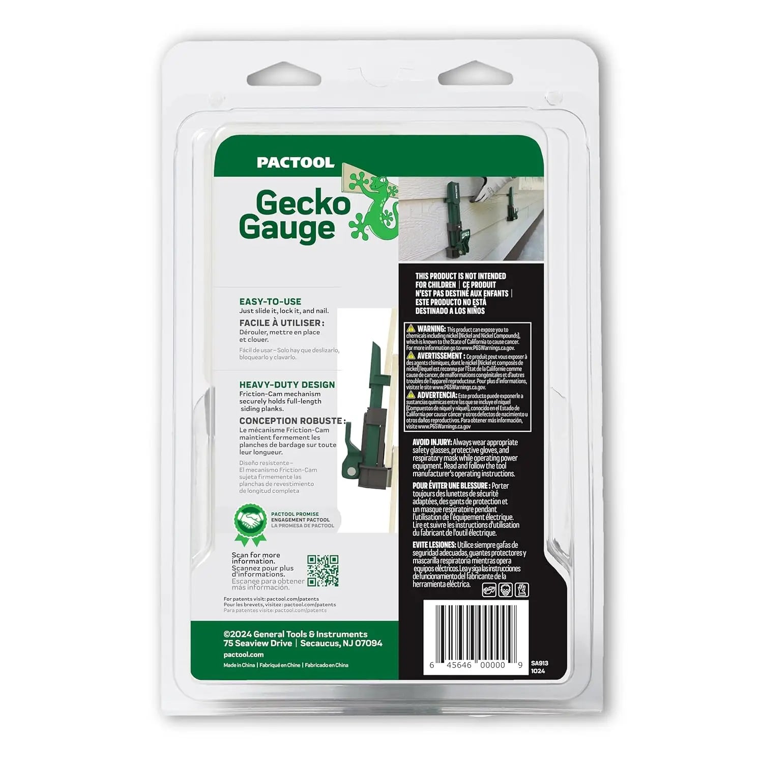 Pactool Gecko Gauge packaging with branding and product details on a white background